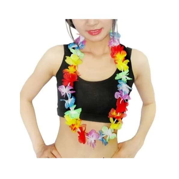 12 Unidades Colar Havaiano Tecido Coloridos Carnaval Festas
