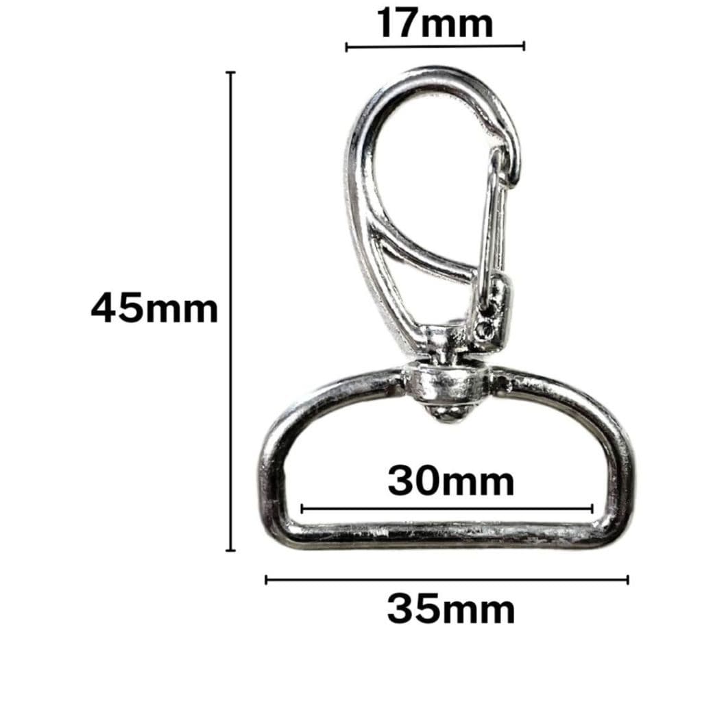 Mosquetão Base Larga 35mm  ESCOLHA A QUANTIDADE - Chaveiros, Engates e Artesanatos em Geral