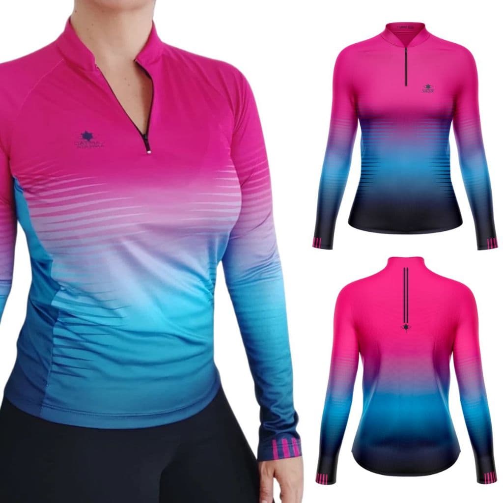 Camisa Pesca Feminina Segunda Pele Capitão Arraia Proteção Solar Pink