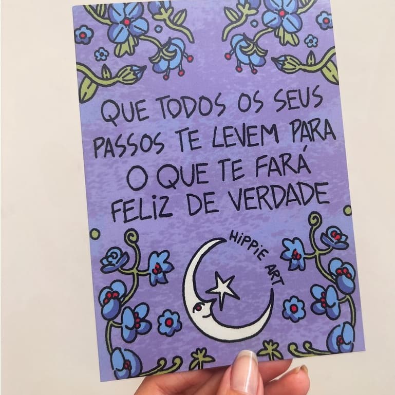 Cartão Hippie Feliz de Verdade