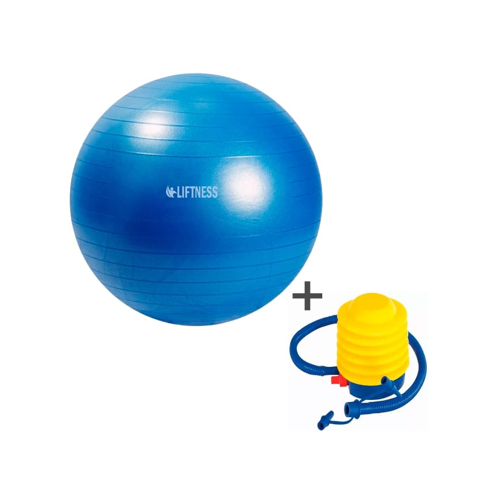 Bola de Ginástica Suíça Yoga Pilates 65cm Bola de Pilates Inflável Anti Estouro Azul Liftness