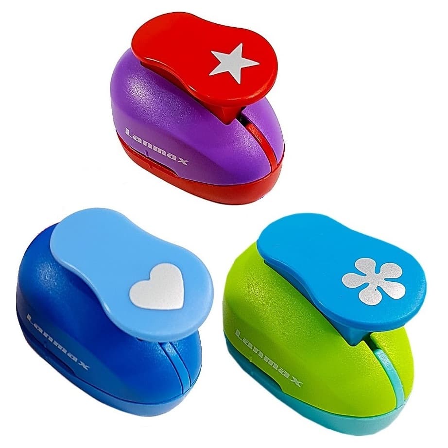 Kit 3 Cortador Perfurador Furador De Papel e E.V.A - 16mm - 1,6cm - CORAÇÃO - HÉLICE - ESTRELA