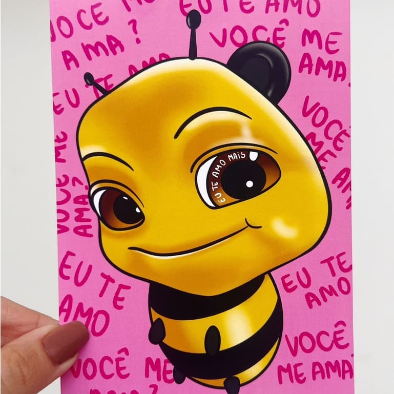 Cartão Abelha Eu Te Amo, Você me Ama?