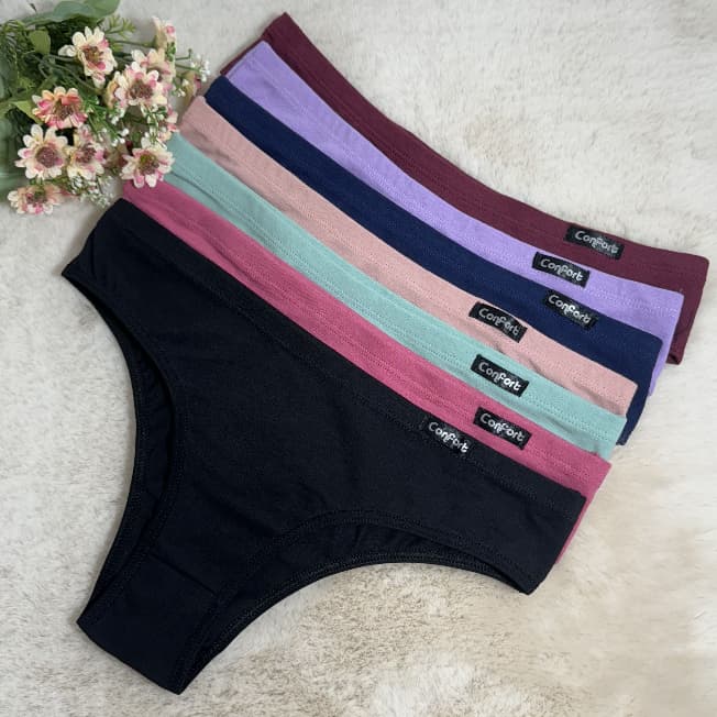 Kit Calcinha De Algodão 100% Premium Feminina Dia a Dia Confortável Barato
