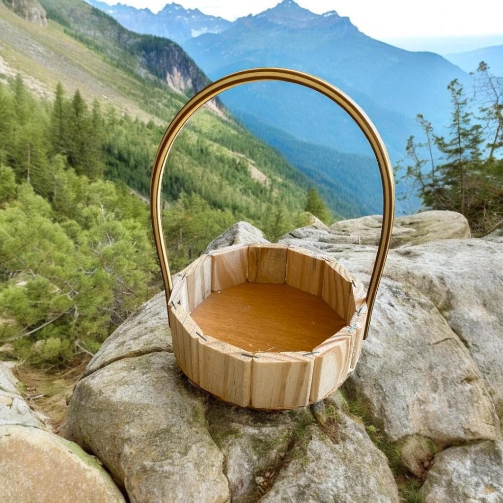 kit c/20 cestas redondas de madeira 18cm