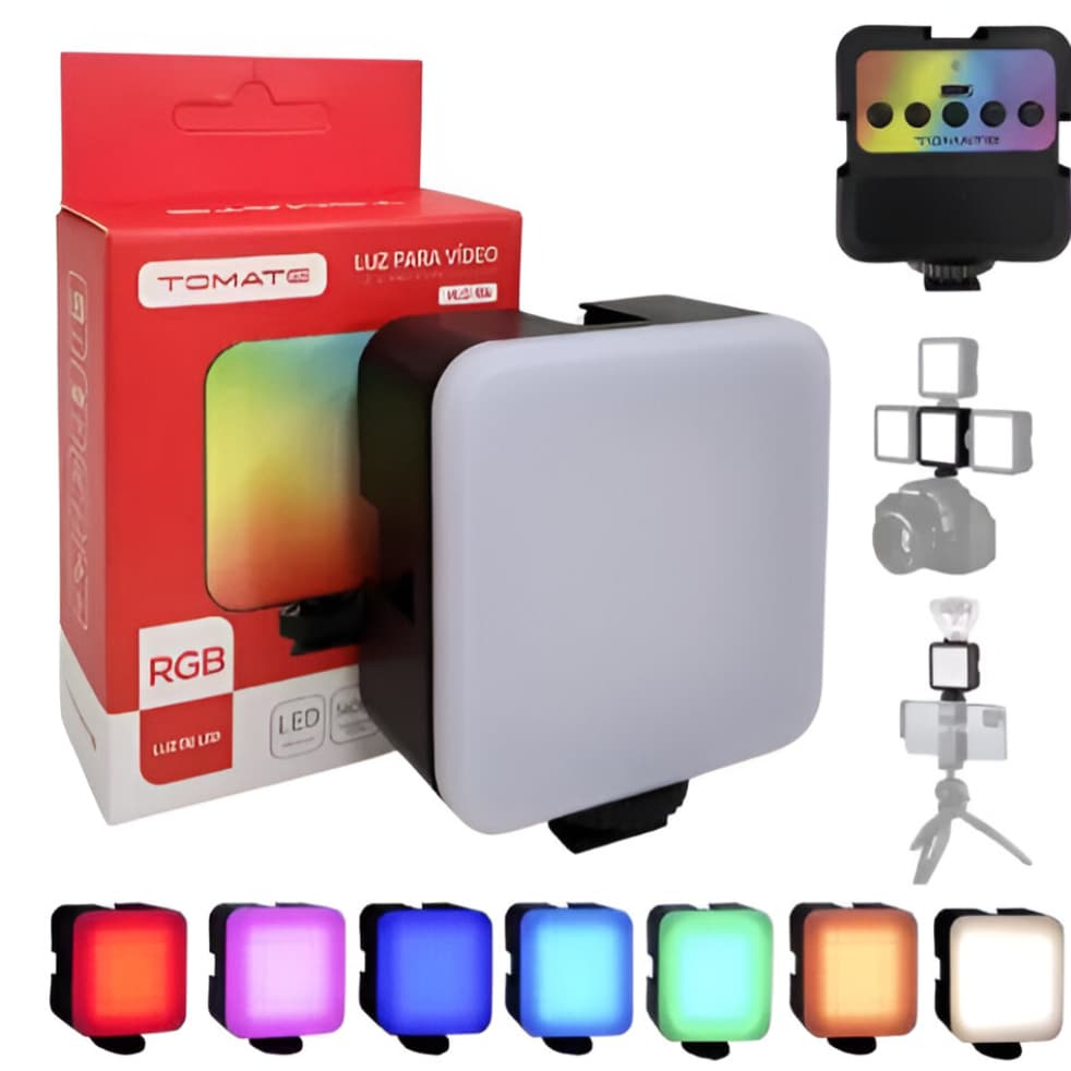 Iluminador Led Rgb Luz  Video Foto E Eventos Fotografia Luz De Preenchimento Câmera Movel