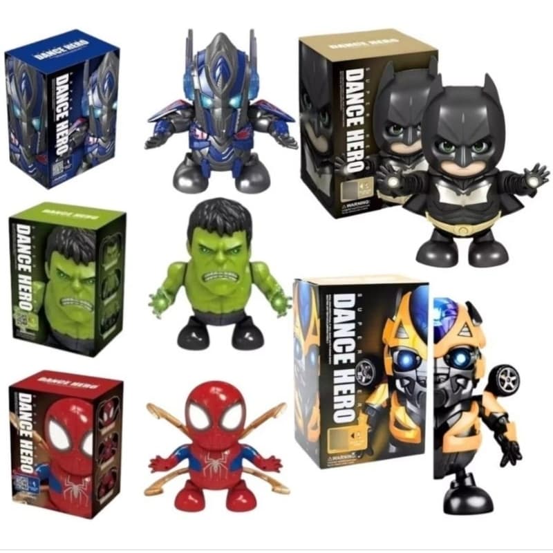 Bonecos Heróis Dançarinos Divertido (PILHAS INCLUSAS)