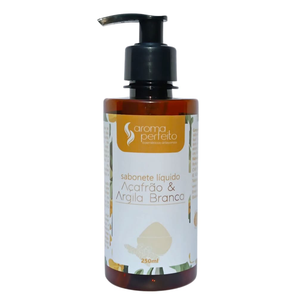 Sabonete líquido de Açafrão e Argila branca artesanal (redução de pelos e clareador)