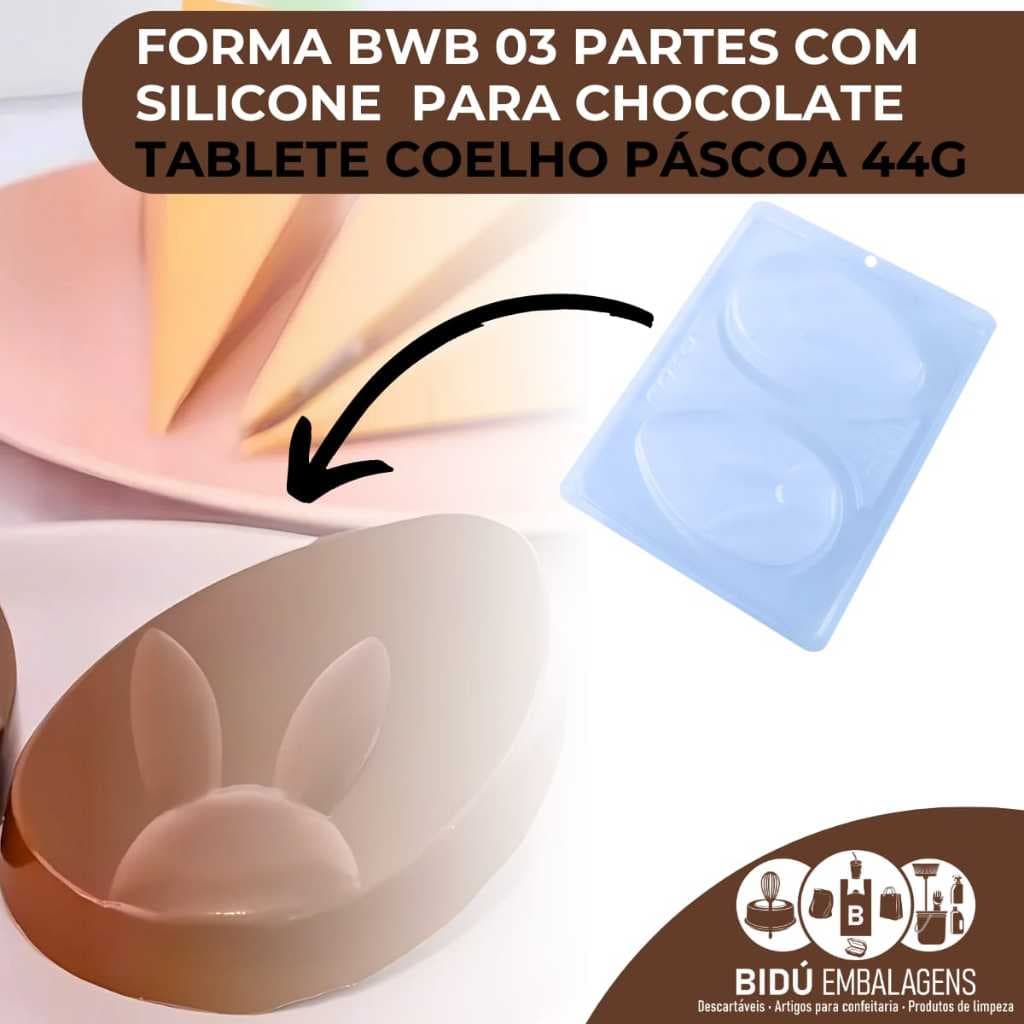 Forma BWB com Silicone (3 partes)  Para Chocolate - 10603 Tablete Coelho Páscoa