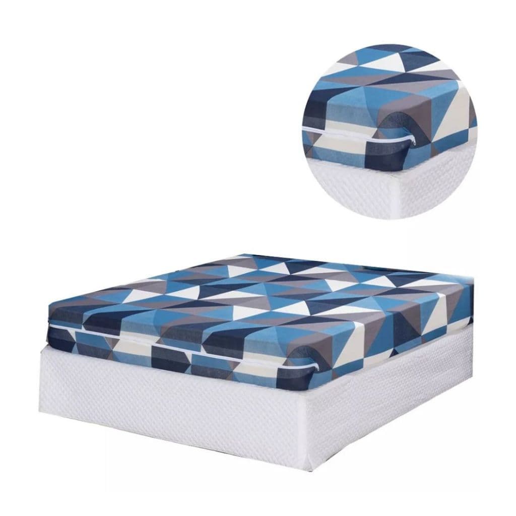 kit 2 Capas De Colchão Casal Com Ziper Estampada Proteção Durável e Fácil de Limpar uso Diário