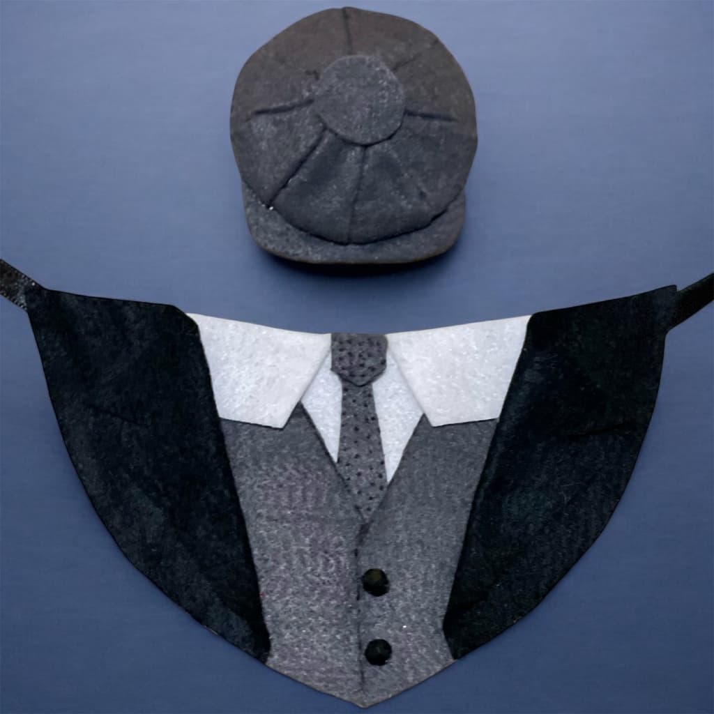 Bandana + boina tommy shelby para cachorro e gato pet fantasia