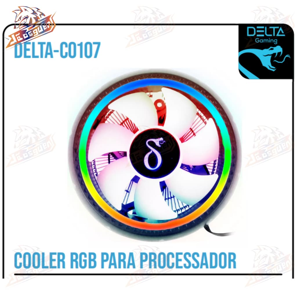 Cooler Led Rgb Ventoinha Pc Cpu Processador Intel Amd