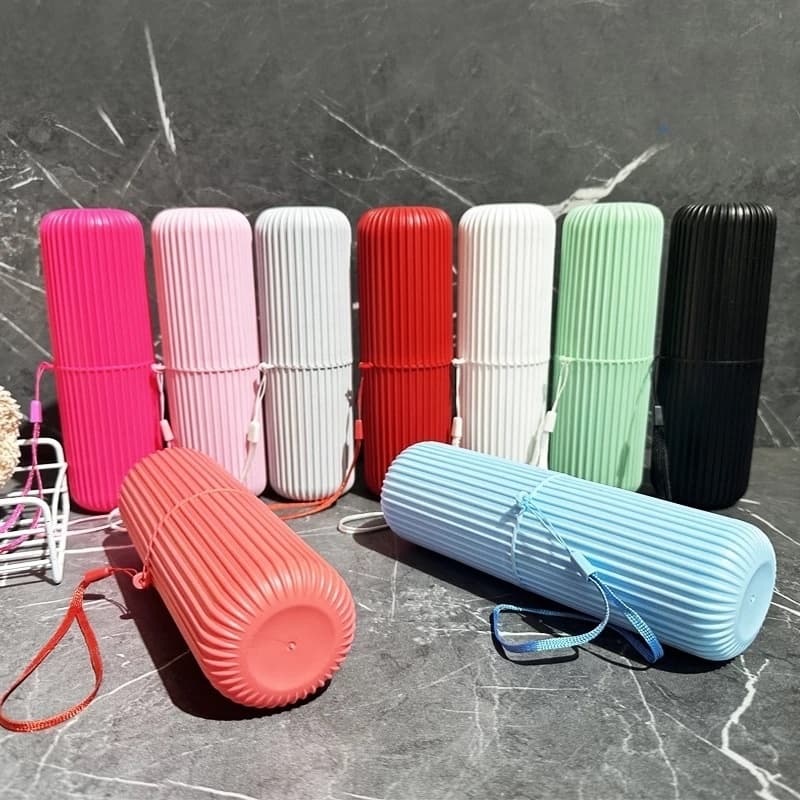 Estojo Porta Escova e Pasta Dental Plástico Multiuso para Viagem Bolsa Escola Colorido Designer