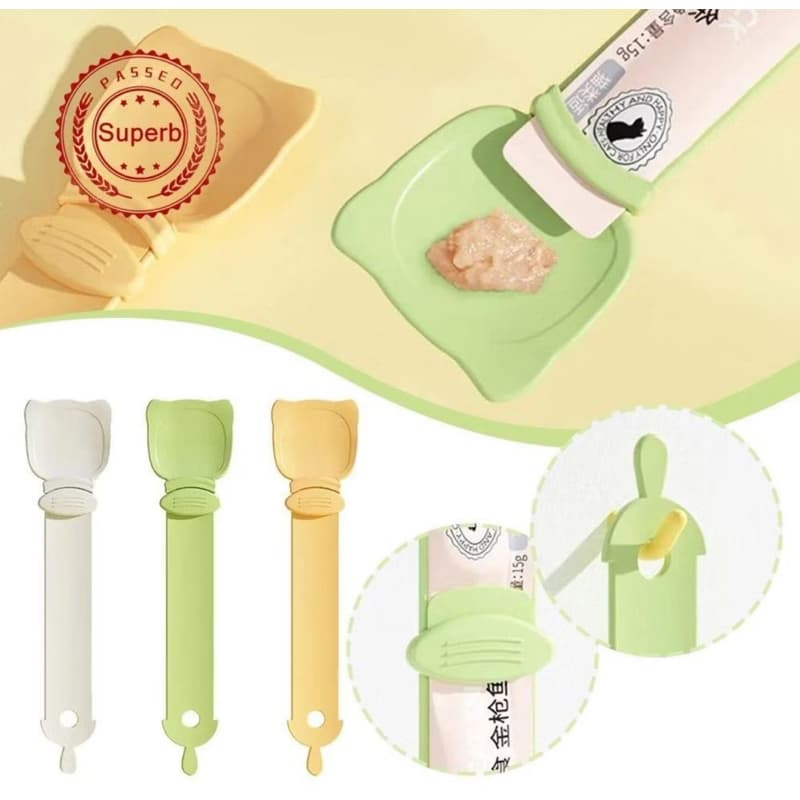 Colher Espremedoura de Sachê Para Gatos Espatula Colher Para Pate