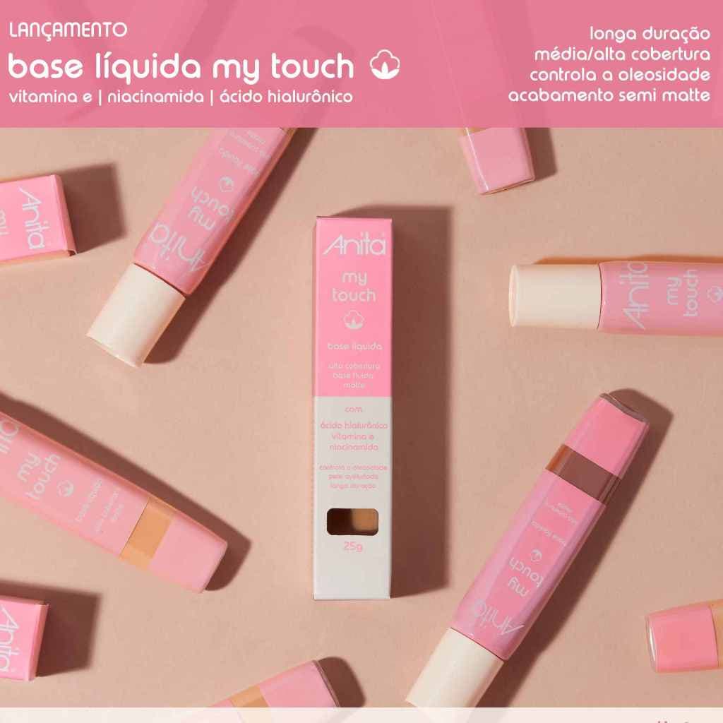 BASE LÍQUIDA MY TOUCH Matte Anita Cores a Escolher