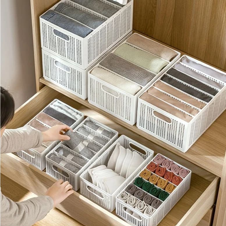 Organizador De Guarda-Roupa Dobrável Para Roupas E Calças Grande COM 3 DIVISORIAS