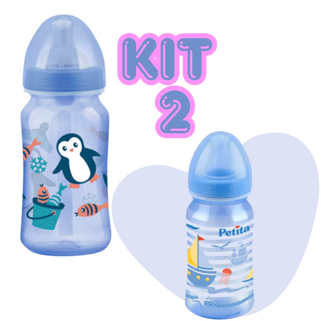 Super Kit 2 Mamadeiras Petita Premium Para Bebê
