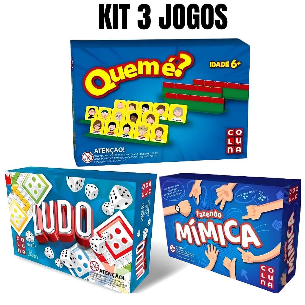 KIT 3 JOGOS - Fazendo Mimica + Ludo + Quem é (Estilo cara a cara) - Promoção