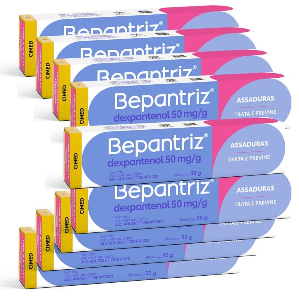 Kit 10 unidades Bepantriz Pomada Dermatológica Dupla Proteção NOVA EMBALAGEM CIMED 30g