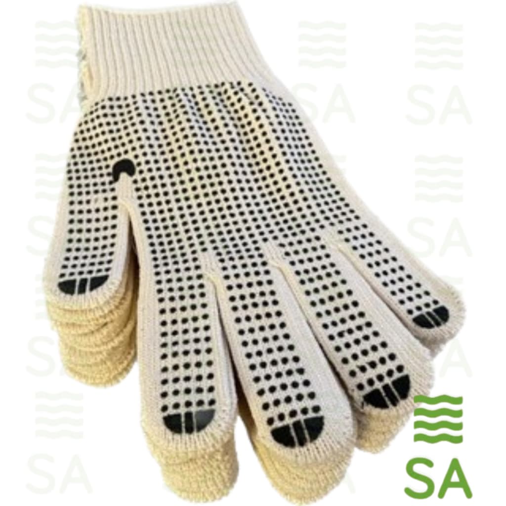 12 Pares De Luvas Bege Com Pig Preto