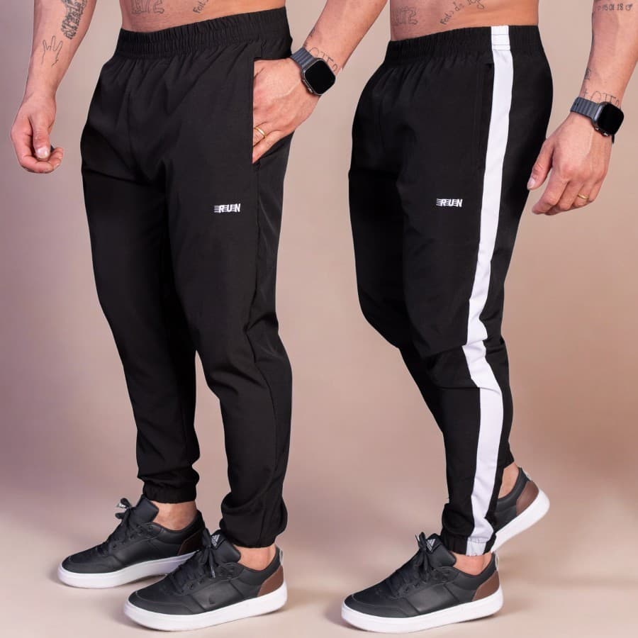 Calça Masculina Elastano RUN T P M G GG G1 G2 G3 G4 PLUS SIZE Jogger Tactel Corrida Academia Treino