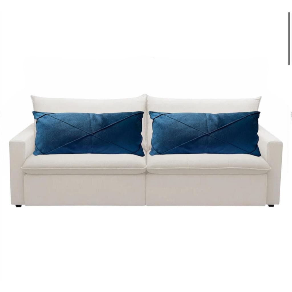 Kit 2 Almofada Baguete Grande Drapeada Retangular Cheia 70cm x 30cm