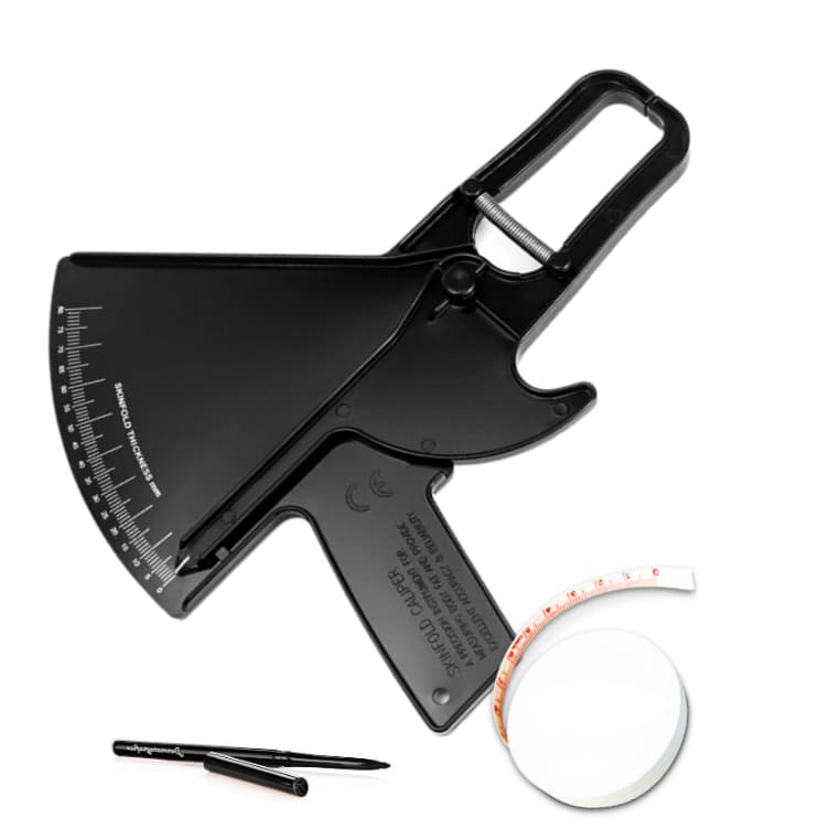 Adipometro Profissional para Avaliação Física + Trena Corporal + Lápis Marcação + App e Vídeo Aulas