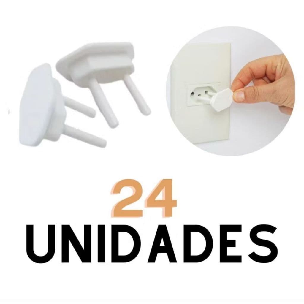 Kit 24/18/12 un Protetor de Tomada Segurança Bebê Criança Contra Choque Elétrico