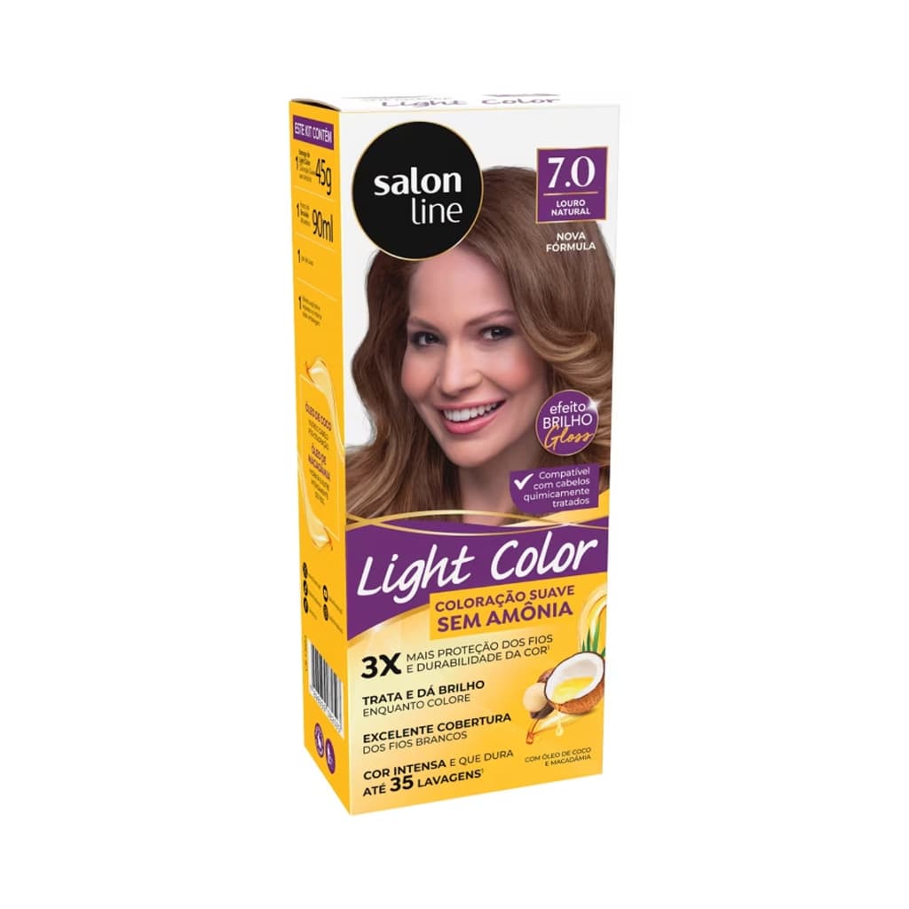 Coloração suave Light Color 7.0 Louro Natural Salon Line