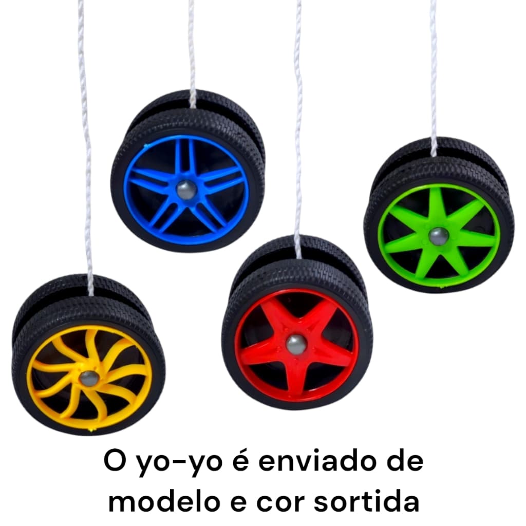 Kit 10/20/30 Super Yo-yo Ioiô Roda de Carrinho de Corrida Brinquedo Infantil Colorido Divertido