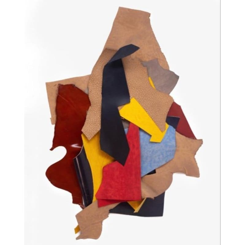 1KG RETALHO DE COURO LEGÍTIMO CORES E MEDIDAS VARIADAS