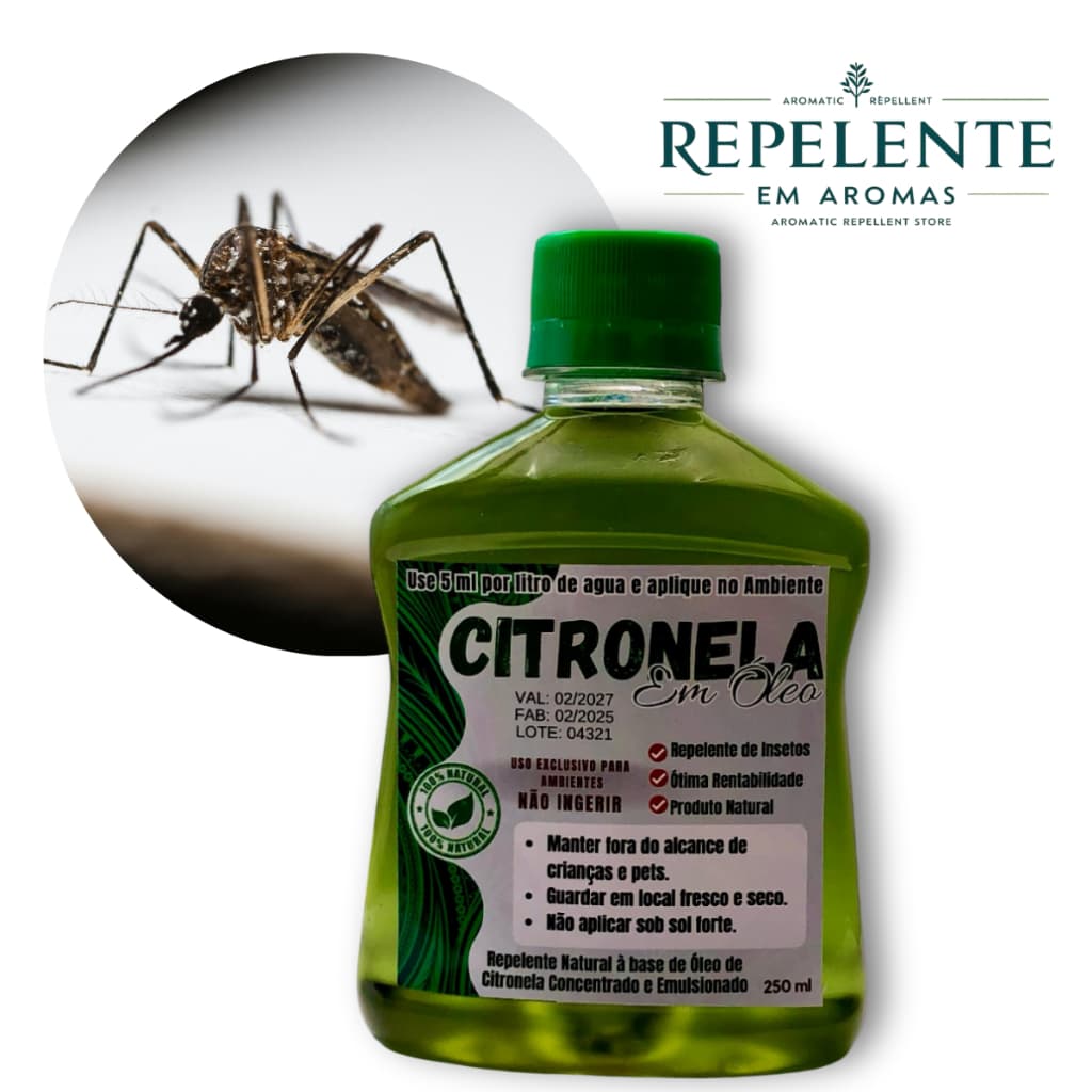 óleo - Óleo de Citronela Concentrado TOP - 1 unid. 250ml rende 50 litros de repelente de Ambiente