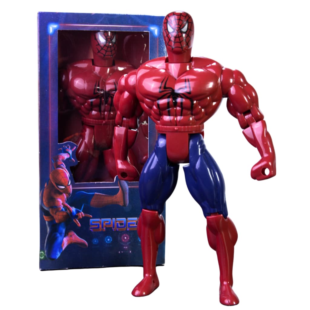 Boneco Personagem Super Herói Brinquedo Articulável Menino 30cm Caixa Dia Das Crianças Brincar Presente Aniversário