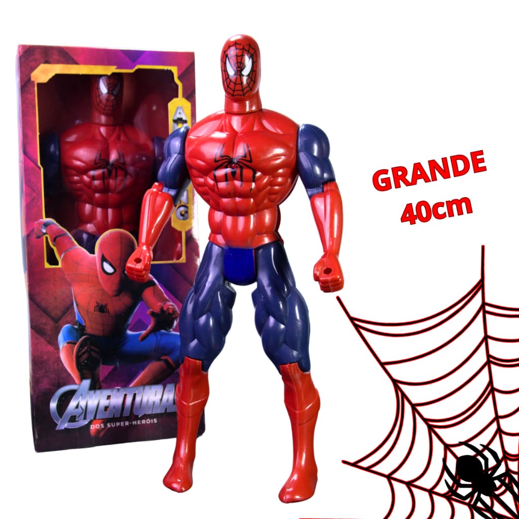 Boneco Personagem Super Herói Brinquedo Articulável Menino 40cm Caixa Dia Das Crianças Presente