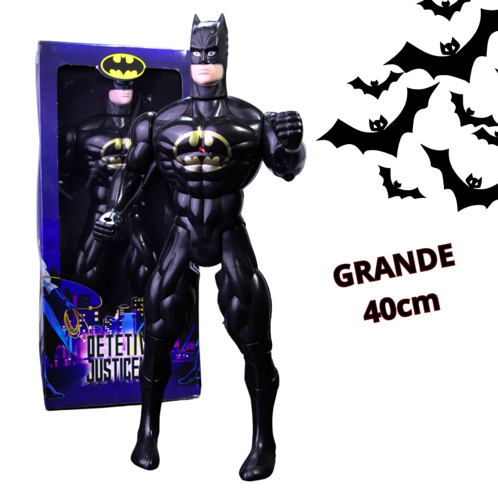 Boneco Personagem Super Herói Brinquedo Articulável Menino 40cm Caixa Dia Das Crianças Brincar Presente Aniversário