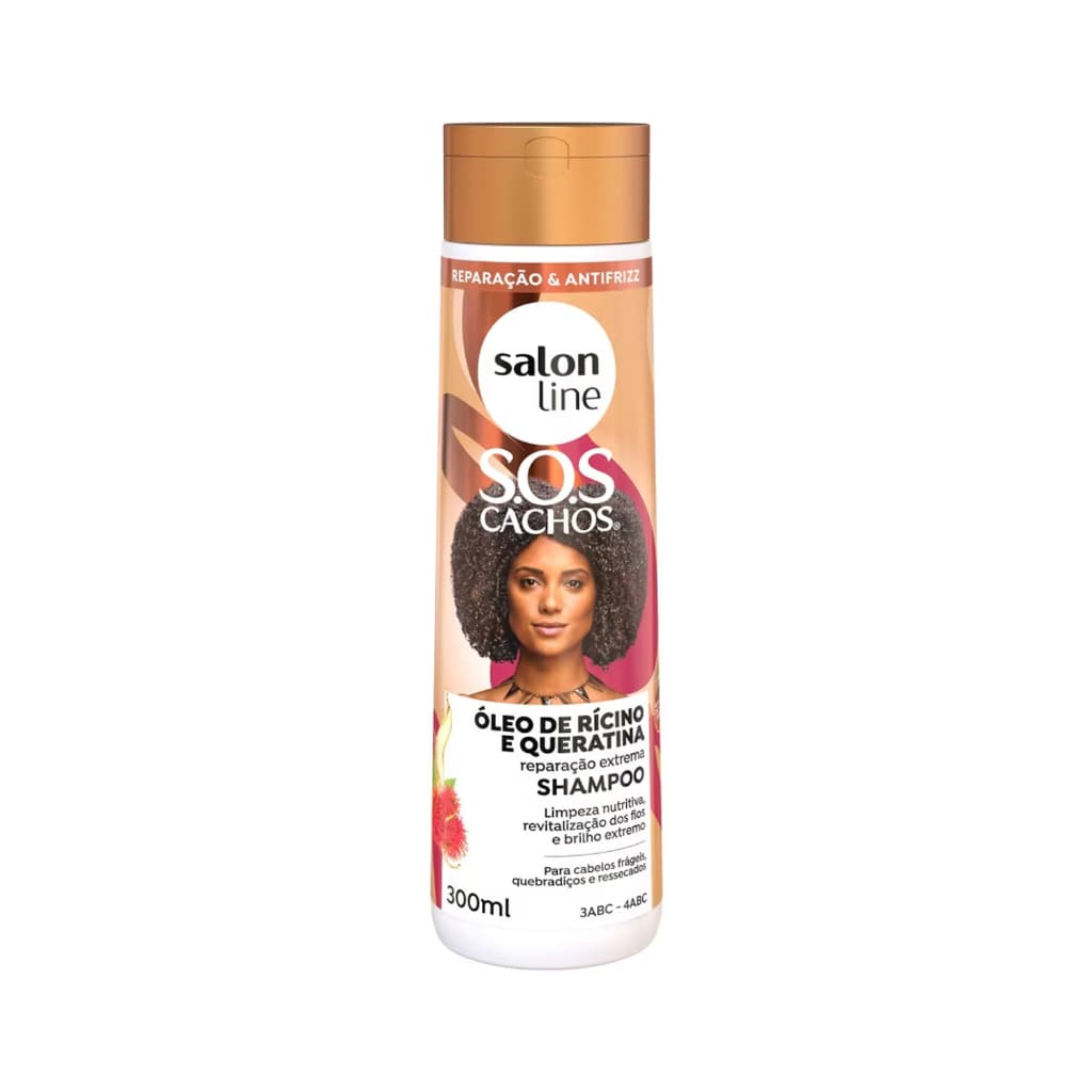 Shampoo SOS Cachos Rícino e Queratina Salon Line 300ml