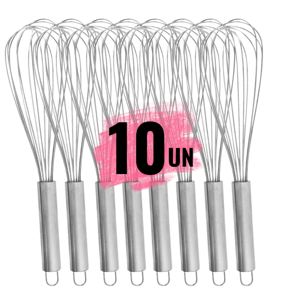 Conjunto Fue Profissional Batedor de Ovos Fuê Fouet Inox Omelete Bolo Cozinha Misturador de Massas Clara em Neve