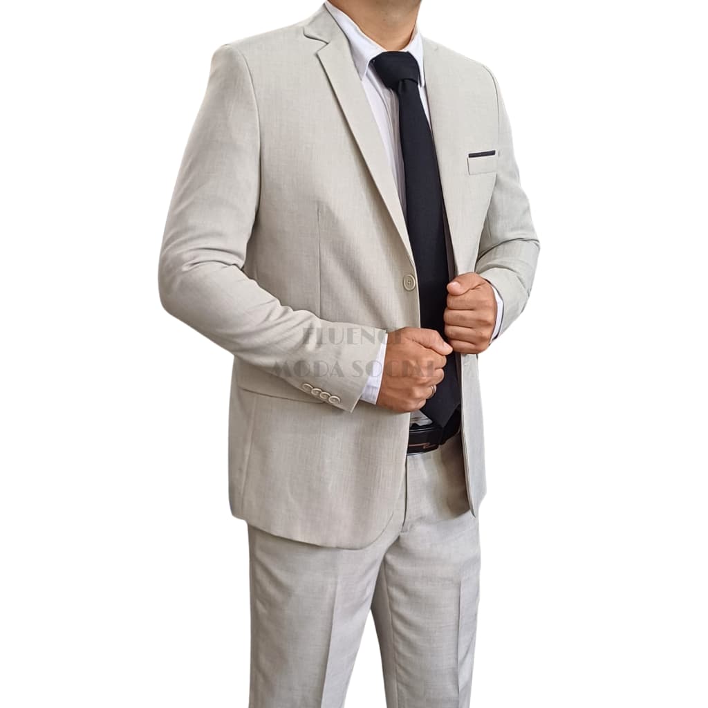 Terno Social Masculino Slim Microfibra Melange Cores Completo Blazer e Calça