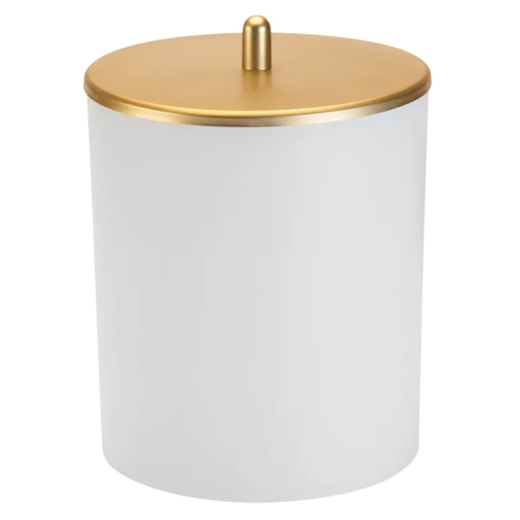 Lixeira 5L Arthi Pequena Branca Tampa Dourada Cesto de Lixo Multiuso Banheiro Cozinha Escritório