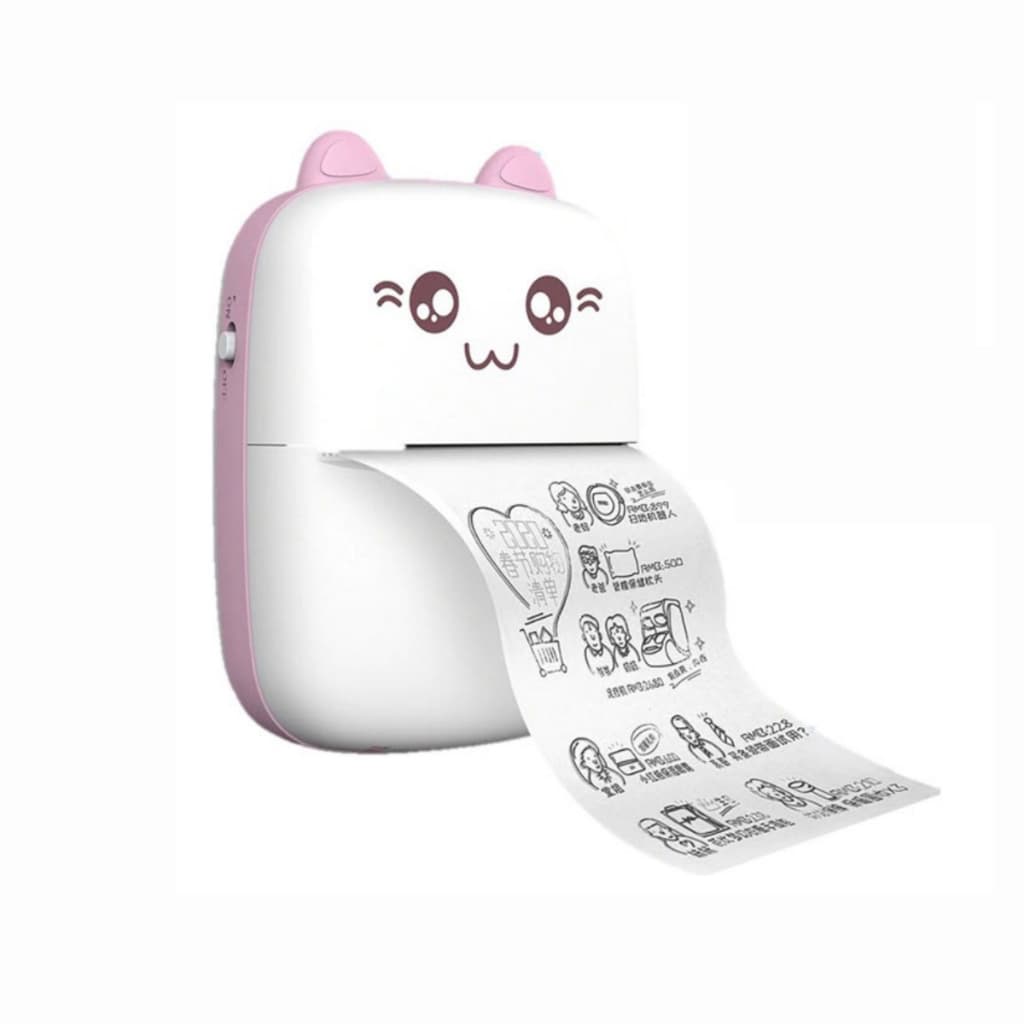 Mini Impressora Térmica Sem Fio Portátil Desenho Animado Foto Android/Ios