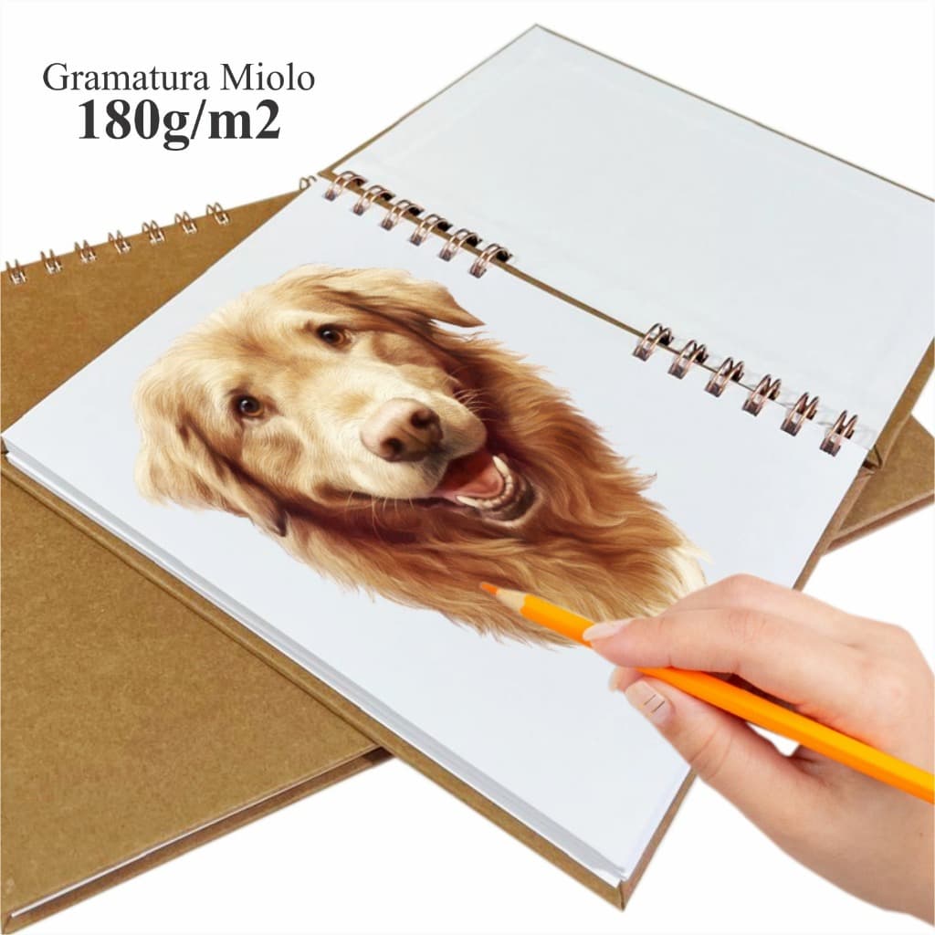 Caderno de Desenho Sketchbook  profissional Alta gramatura Capa Dura Espiralado A5 A4 A3 Arte e Desenho