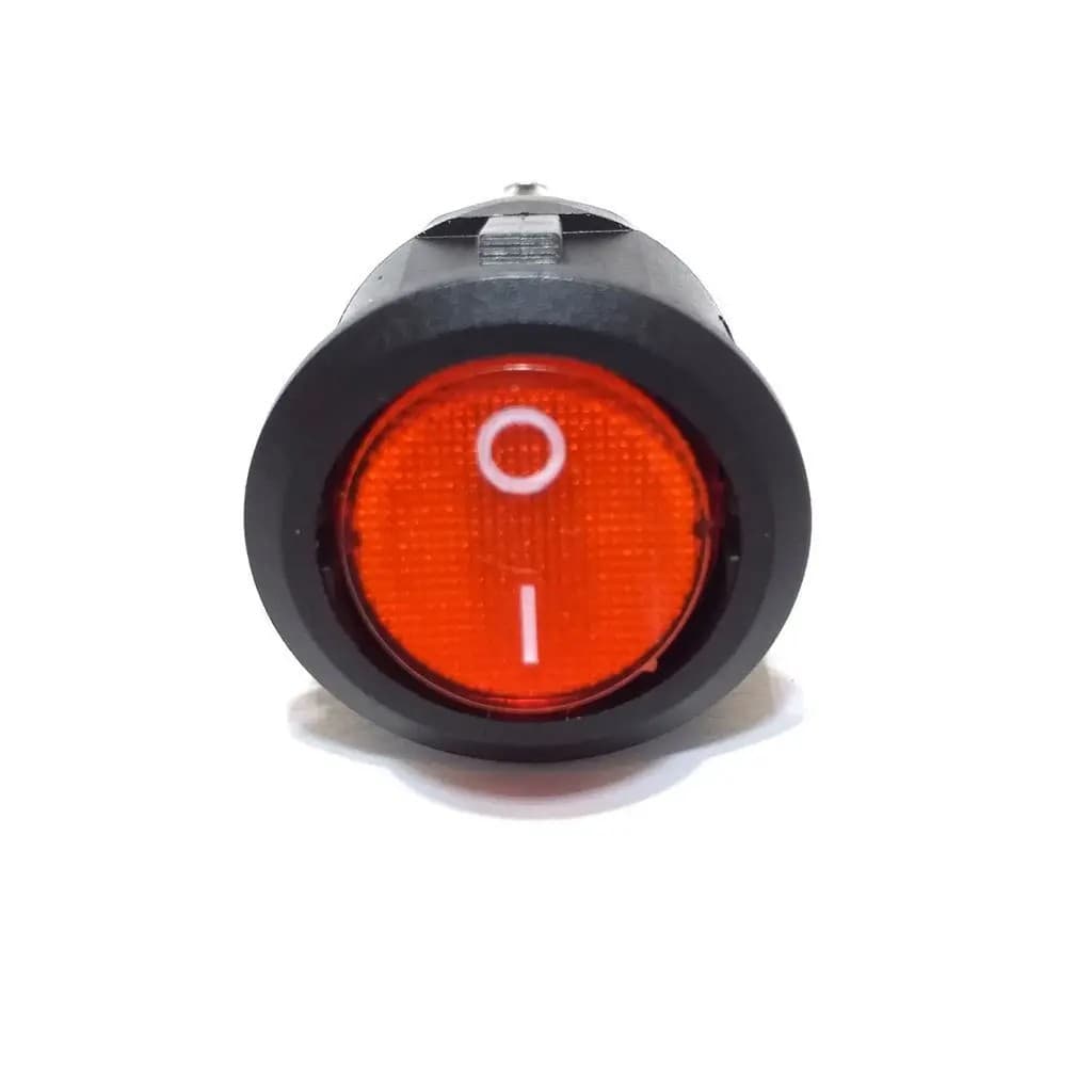 Chave Gangorra Interruptor Botão para Cafeteira Com Neon Vermelho 3 Terminais