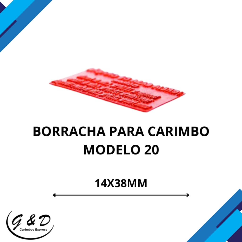 Borracha para Carimbo - com os dados que deseja 14x38mm