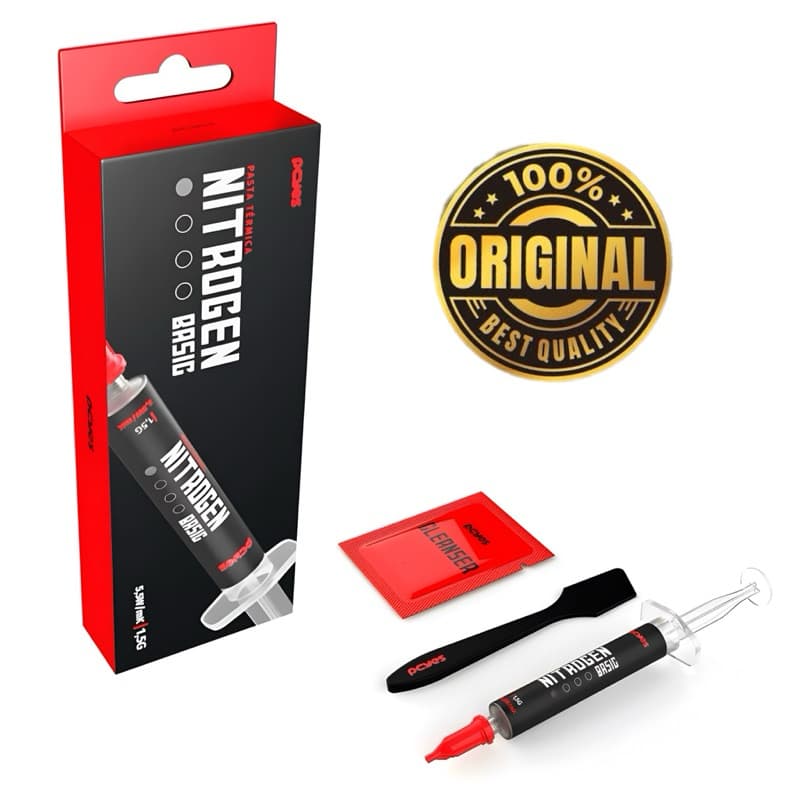Pasta Térmica PCYES Nitrogen Basic Original Alta Performance 5,52/mk com Espátula e Lenço para limpeza