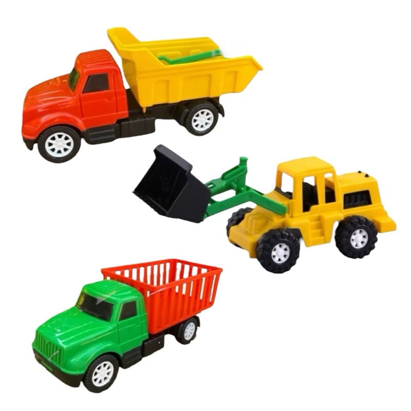 kit 3 Caminhão de Brinquedo Caçamba Caminhão Carroceria, Retro escavadeira Retrô Carrinhos de antigamente Criança Feliz