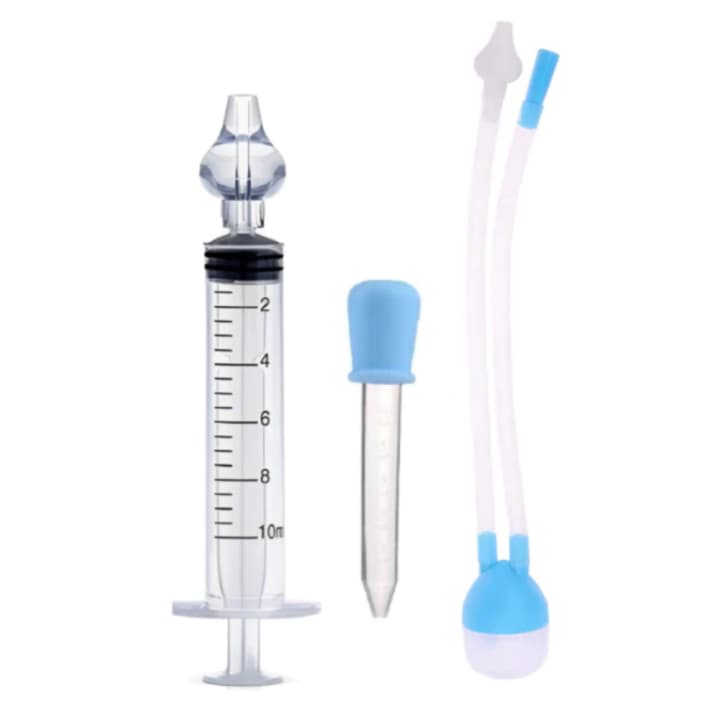 Kit 1 Seringa E 1 Aspirador Lavagem E Limpeza Nasal Bebês
