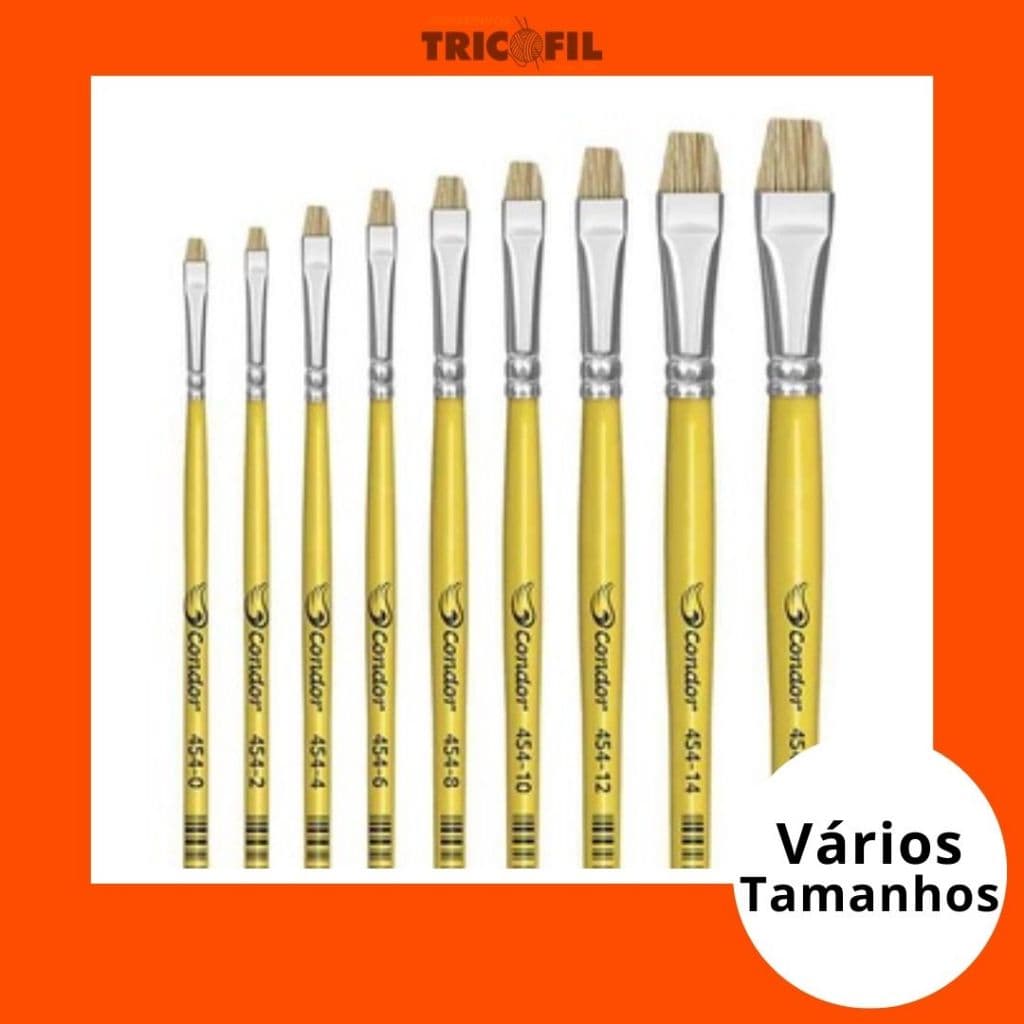 Pincel Chato Curto Lixado Ref 454 - Condor