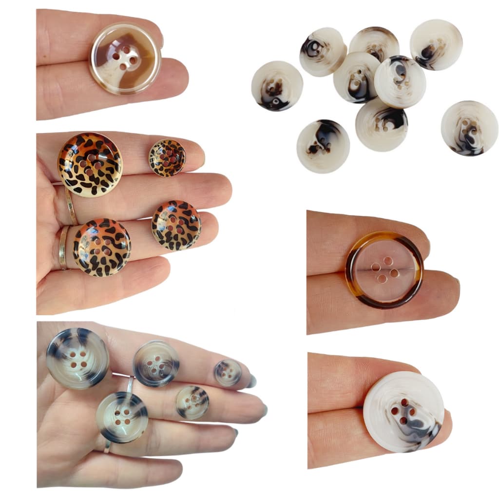 Botao Tartaruga Tam. 24 - 15mm Com 50 pecas 100 pecas  Unidades Varios Modelos Botão Com Furo