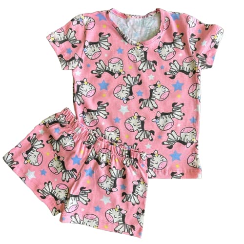Kit sortido 2 Pijamas Conjunto Infantil Dormir Menina Curto verão 1 ao 14