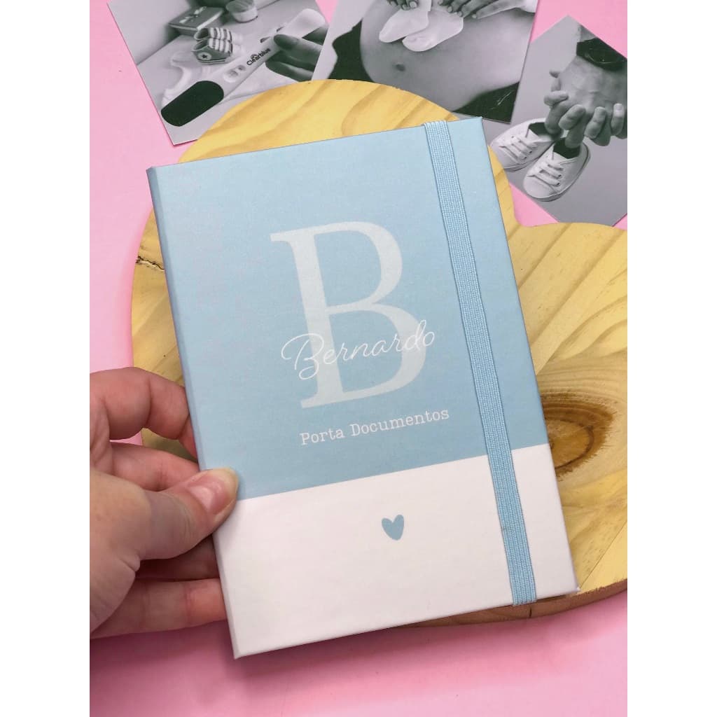 Porta Documentos Personalizado Minimalista Com Nome - Menino